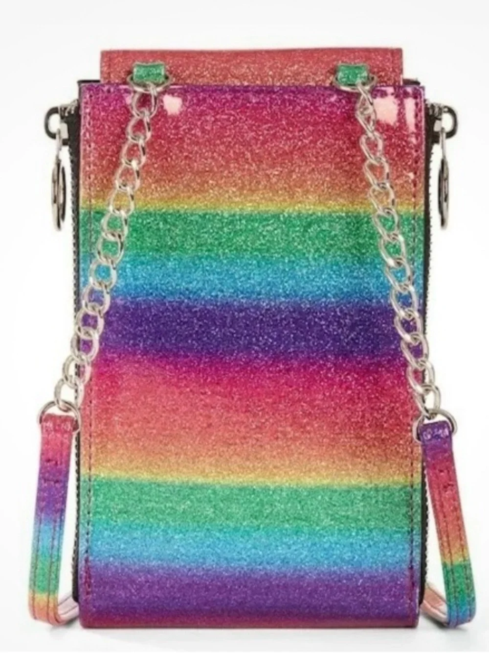 No Boundaries Rainbow Glitter Chain Crossbody Phone Case